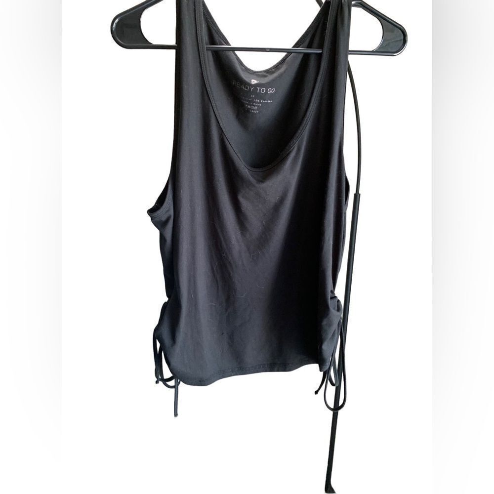 Ready To Go Women’s Midi Tank with Ties Black Size 3X